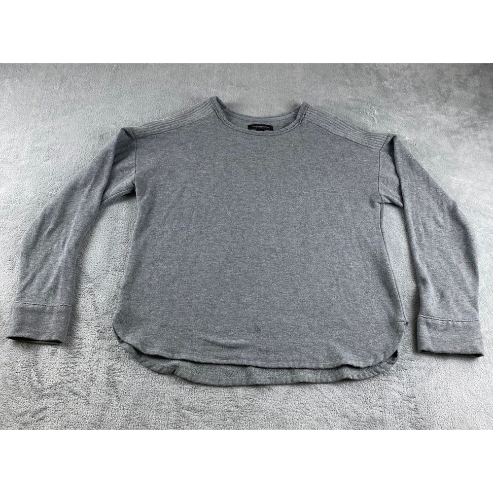 Donna Karan Sleepwear Gray Ribbed Shoulder Crew Neck Long Sleeve Top Women L